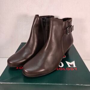 Mephisto Marilia Genuine Leather Ankle Booties Dark Brown Women US 9/EU 6.5 NWOT